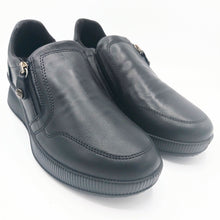 Carica l&#39;immagine nel visualizzatore di Gallery, Enval 4776200 nero sneakers donna in pelle liscia con zip laterale e soletta estraibile in memory foam
