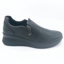 Carica l&#39;immagine nel visualizzatore di Gallery, Enval 4776200 nero sneakers donna in pelle liscia con zip laterale e soletta estraibile in memory foam
