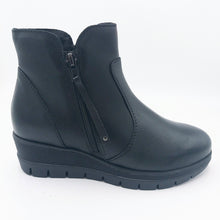 Carica l&#39;immagine nel visualizzatore di Gallery, Easy&#39;nRose 932-006 nero stivaletto donna in pelle con doppia zip
