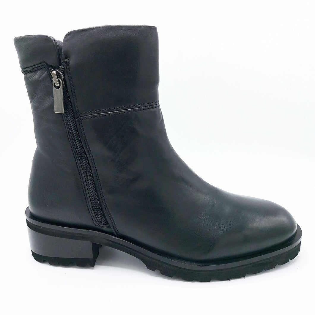 Evoca EW2301 nero stivaletto basso donna in pelle con doppia zip