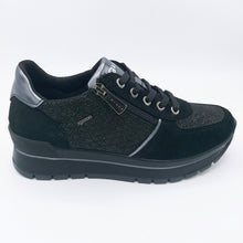 Carica l&#39;immagine nel visualizzatore di Gallery, Igi&amp;co 4672900 nero sneaker donna con zip e lacci con soletta in memory foam
