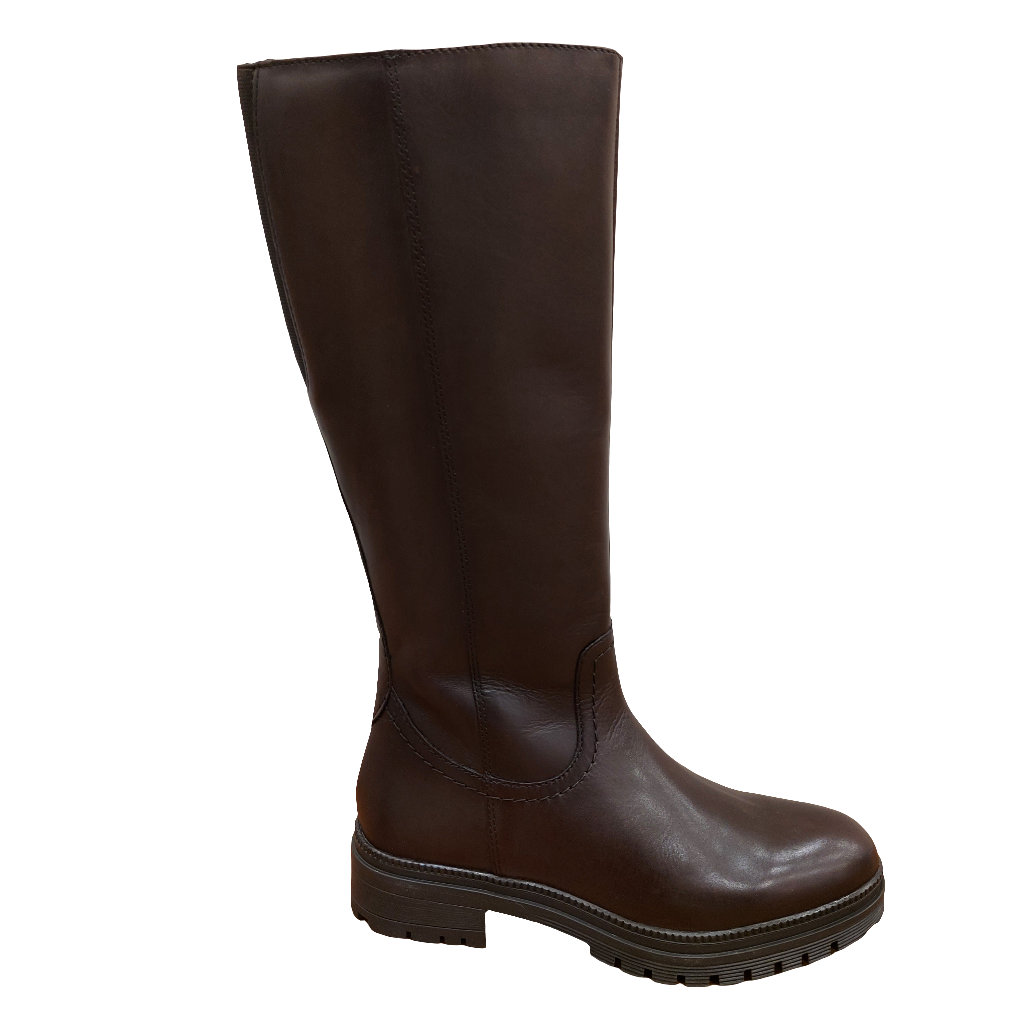 Vueva WB54H12 marrone stivale semplice in pelle con suola in gomma carrarmato 