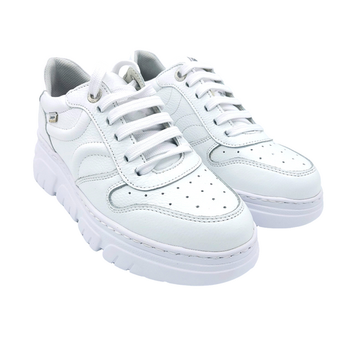 Callaghan 51809 bianco sneakers donna stringata con tomaia in pelle e suola con sistema adaptaction