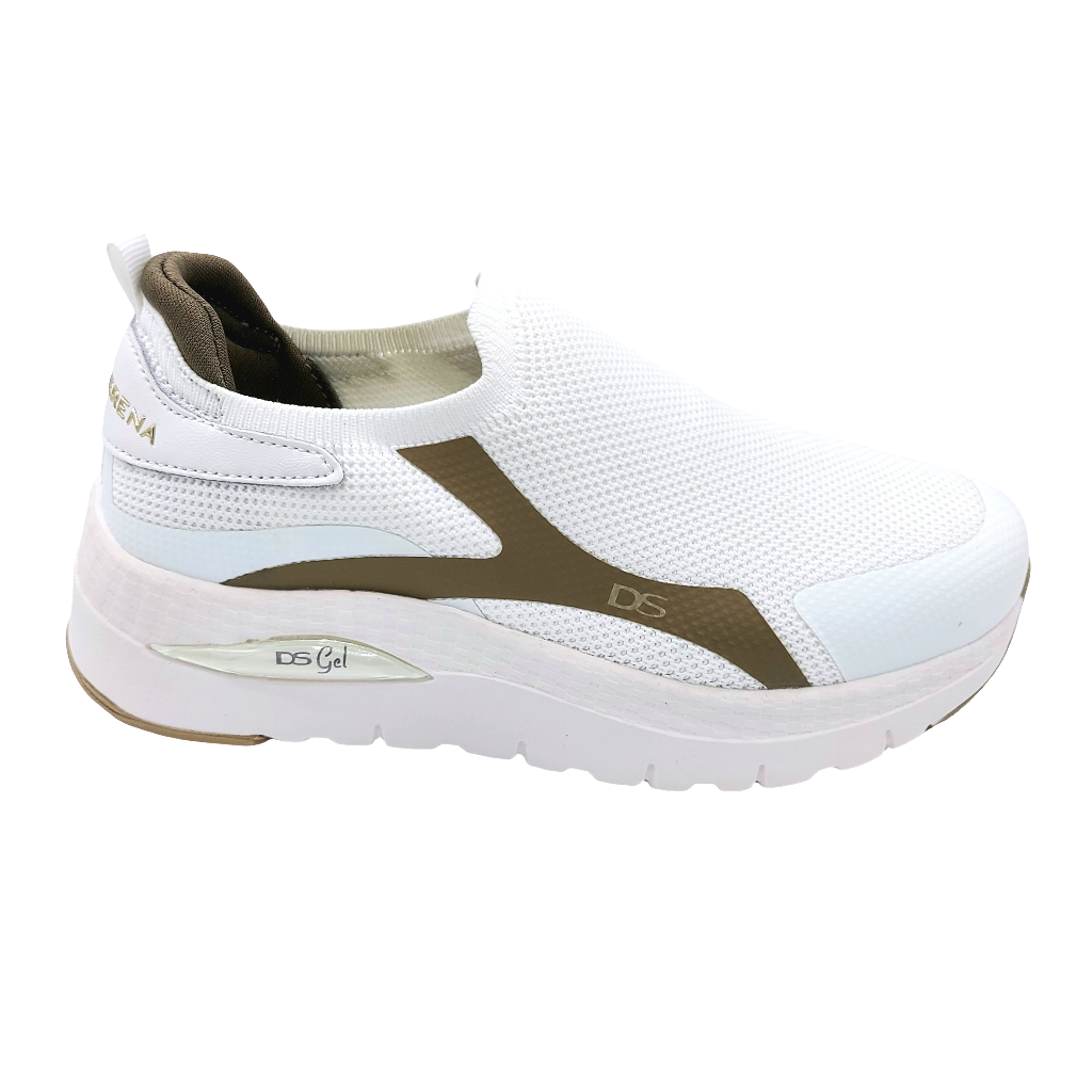 Donna serena 145672DM bianco slip on donna in tessuto con suola in gel