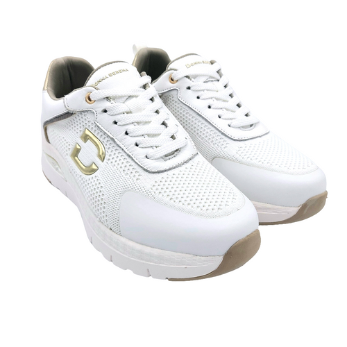 Donna serena 145671dm bianco sneakers donna stringata con tomaia in tessuto e suola in gel