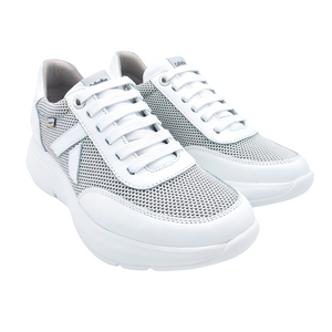 Callaghan 62400 bianco sneakers donna strainngata in pelle con fondo in gomma con sistema adaptacton