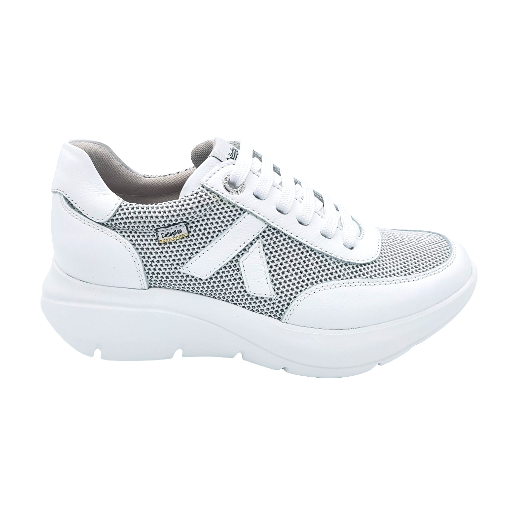 Callaghan 62400 bianco sneakers donna strainngata in pelle con fondo in gomma con sistema adaptacton