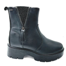 Carica l'immagine nel visualizzatore di Gallery, Igi&amp;co 2164500 nero stivaletto biker donna in pelle con soletta estraibile in memory foam
