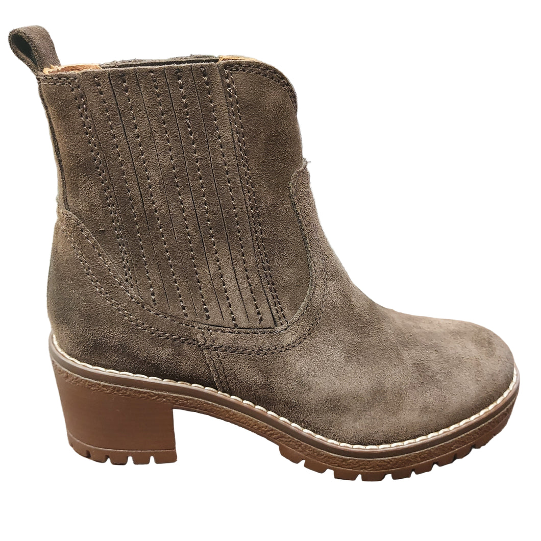 Vueva WH353H26 marrone stivaletto in pelle scamosciata e fodera pelle con punta tondo e chiusura con elastici fasciati