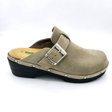 Carica l&#39;immagine nel visualizzatore di Gallery, Bionatura 77Vegas taupe sabot a zoccolo in pelle scamosciata con sottopiede imbottito in pelle scamosciata
