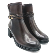 Carica l'immagine nel visualizzatore di Gallery, Tamaris 1-25492-47 mocca stivaletto donna casual in pelle con tacco di 6 cm e suola sportiva
