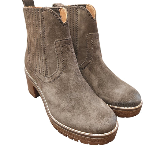 Vueva WH353H26 marrone stivaletto in pelle scamosciata e fodera pelle con punta tondo e chiusura con elastici fasciati