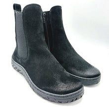 Carica l'immagine nel visualizzatore di Gallery, Easynrose 1037-005 nero stivaletto basso in pelle scamosciata con chiusura con cerniera ed elastico laterale
