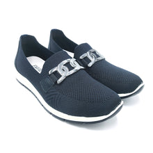 Carica l&#39;immagine nel visualizzatore di Gallery, Enval 7763511 blu slip on in tessuto elasticizzato con aplicazione decorativa frontale e soletta estraibile in memory foam
