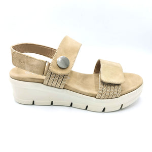 Amarpies ABZ23505 beige sandalo vegan con tripla chiusura con vecro