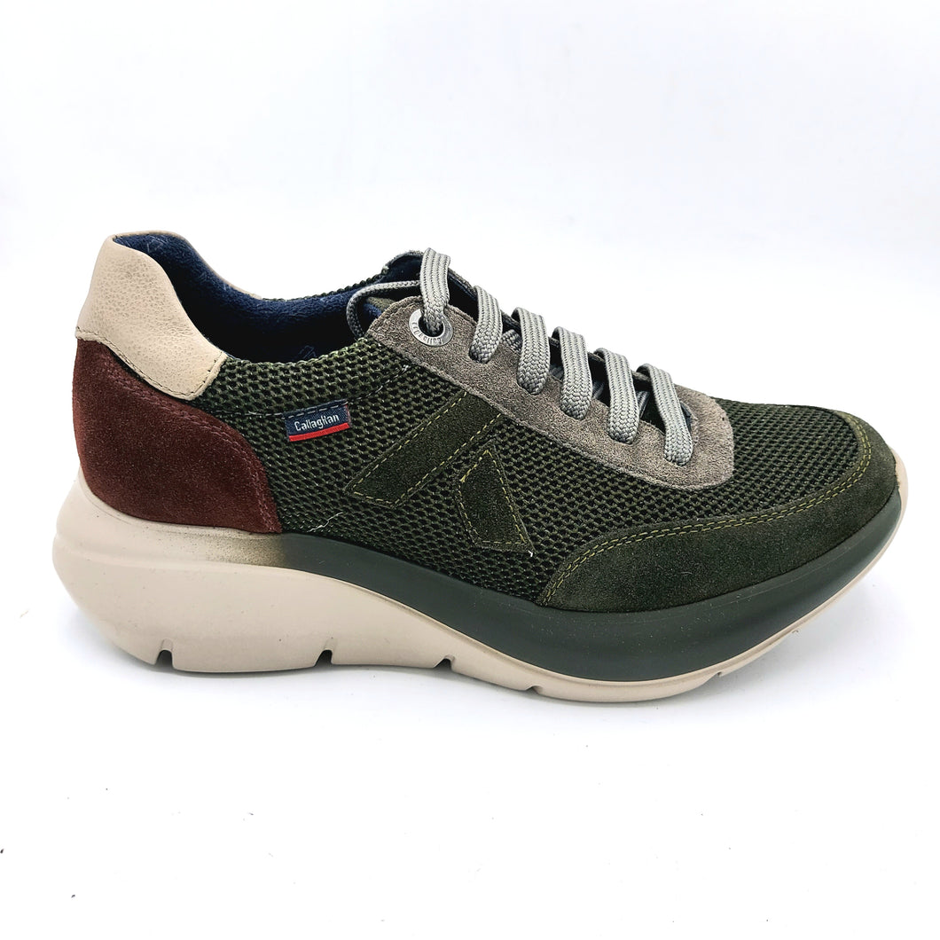 Callaghan 62400 verde sneakers donna stringata in pelle scamosciata e tessuto con suola con sistema adaptaction