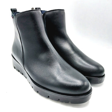 Callaghan 58518 nero stivaletto basso semplice in pelle con suola in gomma con sistema adaptaction