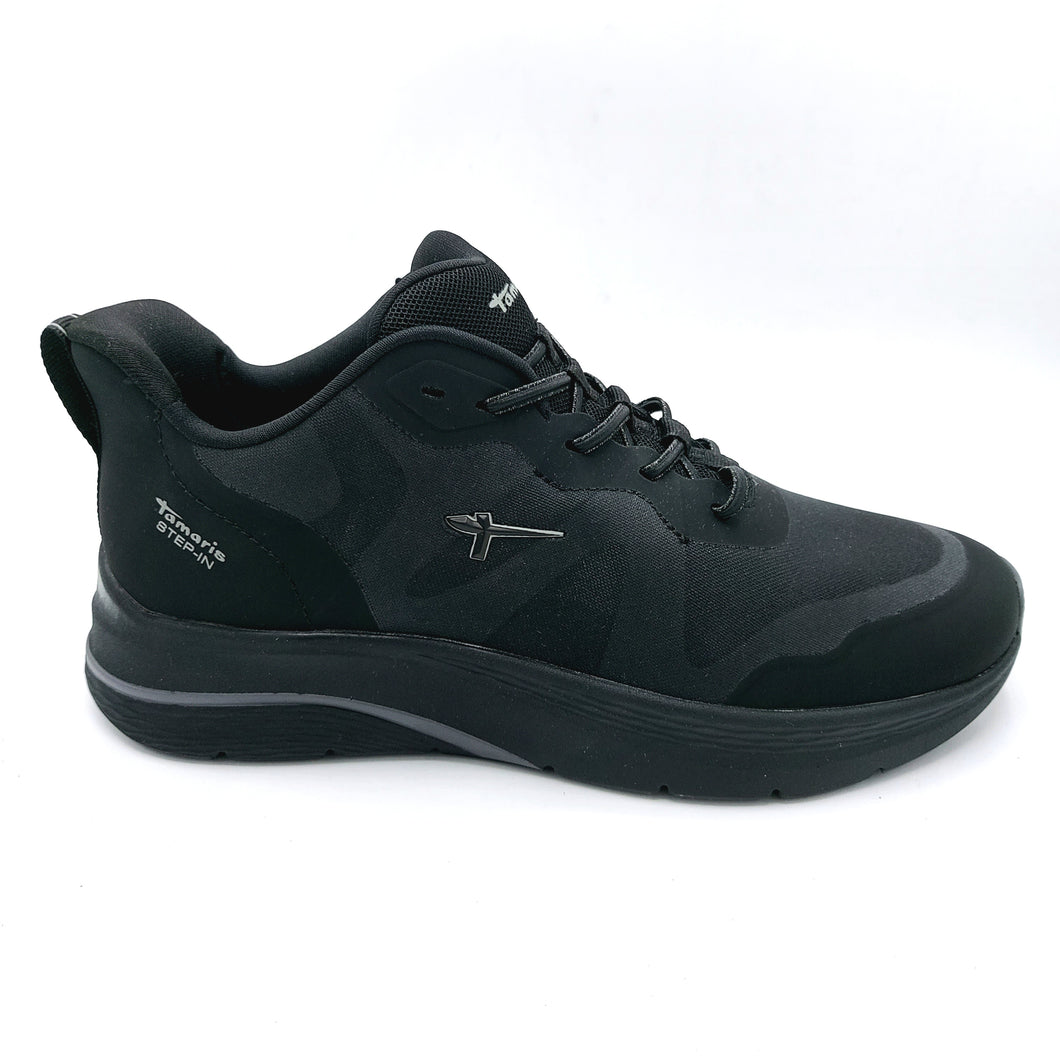 Tamaris 1-23786-45 nero sneakers donna in tessuto tecnico con finti  lacci elasticizzati e tallone rigido con calzata step in 