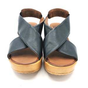Bueno WL3402 nero sandalo incrociato donna con tomaia fodera e sottopiede in pelle
