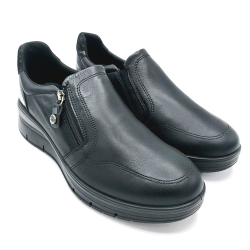 Enval 8777700 nero sneakers donna in pelle con chiusura a cerniera e soletta estraibile in memory foam