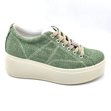 Carica l'immagine nel visualizzatore di Gallery, Igi&amp;co 1146844 verde sneakers stringata donna in tessuto con decorazione removibile

