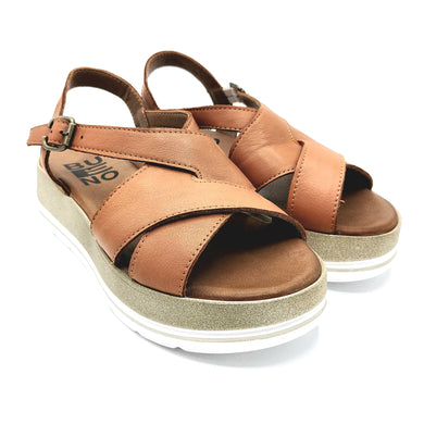 Bueno WE3402 cuoio sandalo in pelle con zeppa di 4,5 cm con chiusura con fibbia