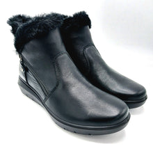 Carica l&#39;immagine nel visualizzatore di Gallery, Enval 8773700 nero stivaletto linea comoda in pelle con fodera in pelliccia ecologica e soletta estraibile in memory foam
