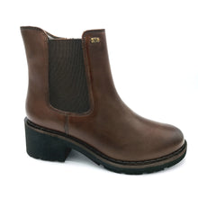 Carica l&#39;immagine nel visualizzatore di Gallery, Valleverde 17121 marrone stivaletto in pelle con cerniera ed elastico, dotato di suola super leggera
