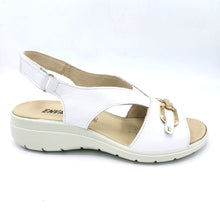 Carica l'immagine nel visualizzatore di Gallery, Enval 1280711 bianco sandalo basso linea comoda in pelle con suola in gomma anti shock
