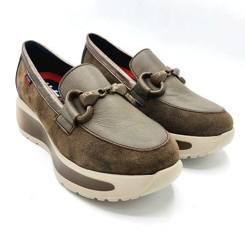 Callaghan 61606 tartufo mocassino donna in pelle scamosciata e pelle, decorato da un grazioso morsetto