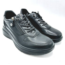 Carica l'immagine nel visualizzatore di Gallery, Enval 2287700 nero sneakers donna linea comoda con lacci elasticizzati cerniera laterale e soletta estraibile in memory foam
