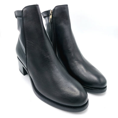 Igi&co 8687600 nero stivaletto in pelle con parte posteriore elasticizzato e con cerniera 