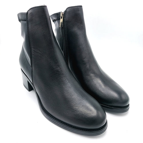 Igi&co 8687600 nero stivaletto in pelle con parte posteriore elasticizzato e con cerniera 