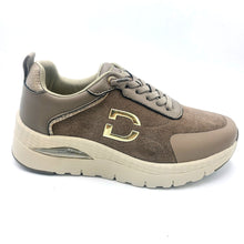 Carica l'immagine nel visualizzatore di Gallery, Donna serena 146137DM taupe sneakers donna in pelle scamosciata e lacci elasticizzati, dotata di suola in gel
