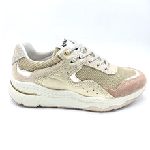 Carica l'immagine nel visualizzatore di Gallery, Igi&amp;co 1158000 beige sneakers donna in tessuto e pelle con soletta estraibile in memory foam
