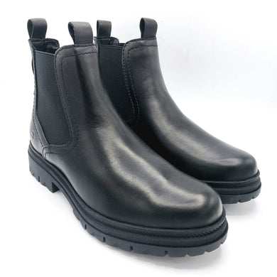 Tamaris 1-25407-45 nero stivaletto modello beatles in pelle con elastici laterali