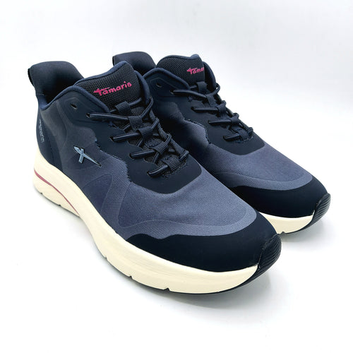 Tamaris 1-23786-45 navy sneakers donna in tessuto tecnico con finti  lacci elasticizzati e tallone rigido con calzata step in 