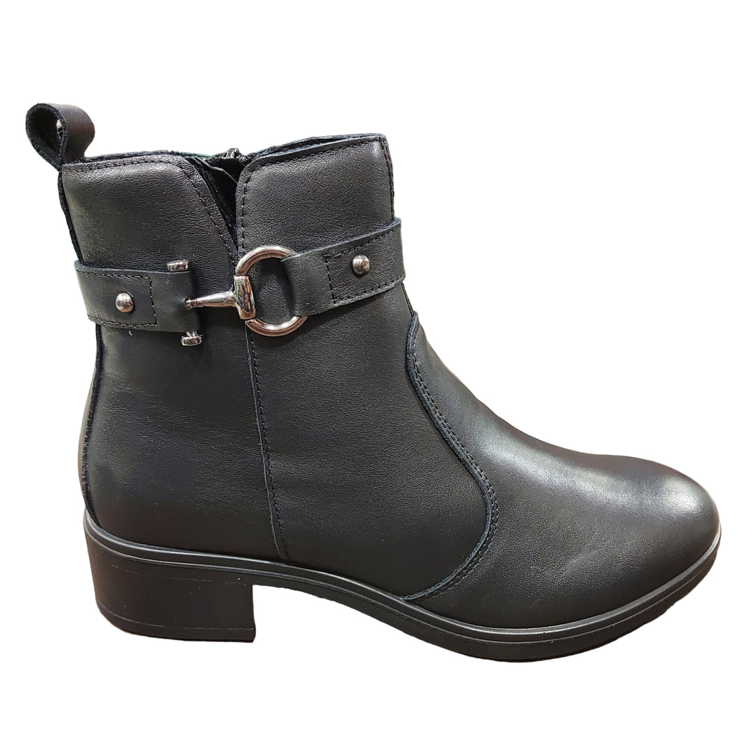 Enval 8750000 nero stivaletto in pelle con chiusura a cerniera e soletta estraibile in memory foam