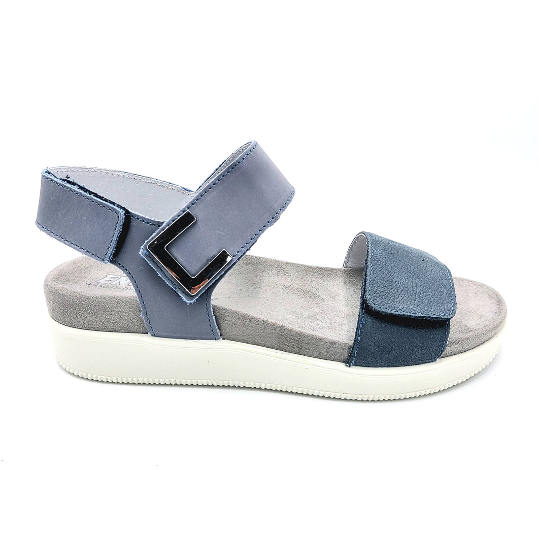 Enval 7788511 avio sandalo basso linea comoda con tomaia in nabuk e chiusura con tripla fascia in velcro