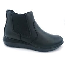 Carica l'immagine nel visualizzatore di Gallery, Enval 2278400 nero stivaletto basso donna linea comoda in pelle con chiusura a cerniera.
Dotato si soletta estraibile in memory foam e suola con sistema antishock
