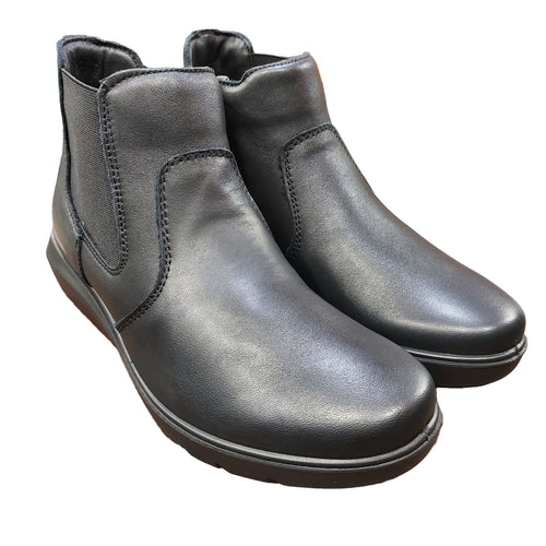 Enval 8773600 nero stivaletto basso in pelle con elastico e cerniera. Dotata di forma ampia