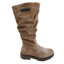 Carica l&#39;immagine nel visualizzatore di Gallery, Tamaris 1-25606-45 marrone stivale basso in pelle scamosciata con gambale arricciato
