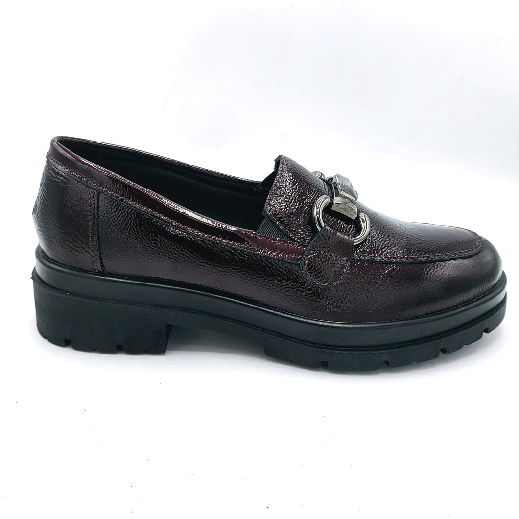 Enval 8752422 bordò mocassino in naplak con morsetto frontale e soletta estraibile in memory foam