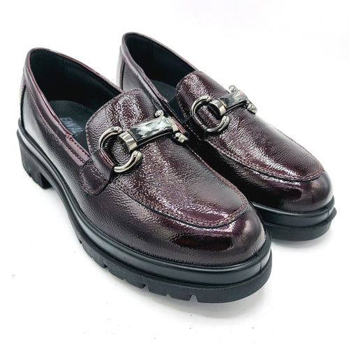 Enval 8752422 bordò mocassino in naplak con morsetto frontale e soletta estraibile in memory foam