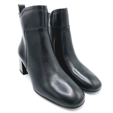 Tamaris 1-25323-45 nero tronchetto donna in pelle con tacco di 5 cm e chiusura a cerniera 