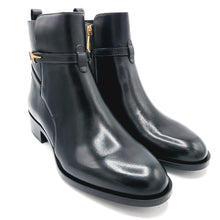 Carica l'immagine nel visualizzatore di Gallery, Tamaris 1-25321-43 nero stivaletto classico basso donna in pelle con logo dorato
