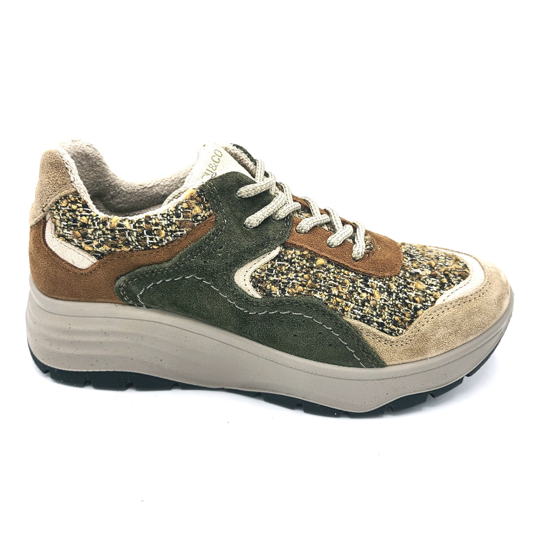 Igi&co 8682622 biscotto sneakers donna in pelle scamosciata e tessuto con soletta estraibile in memory foam