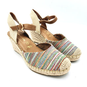 Tamaris 1-9610-42 multicolor espadrllas con cinturino con chiusura a strappo e sottopiede imbottito in pelle