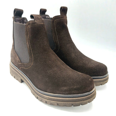 Tamaris 1-25407-45 marrone stivaletto donna in pelle scamosciata modello beatles con elastici laterali 