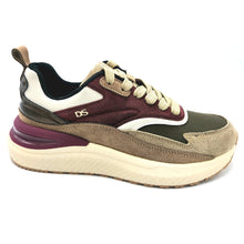 Carica l'immagine nel visualizzatore di Gallery, Donna serena 4P6093DM bordò sneakers donna in pelle scamosciata e pelle con stringhe e cerniera. Dotata di suola in gel
